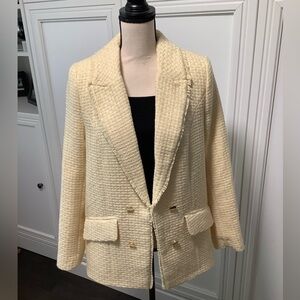 River Island Soft Yellow Textured Women’s Blazer Size 10 US